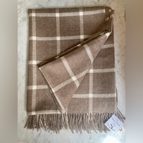 NEW Baby Alpaca Plaid Sofa Throw